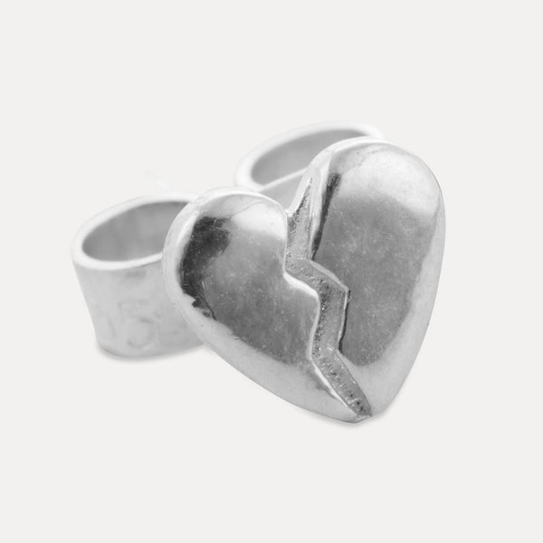 Broken Heart Stud Earring