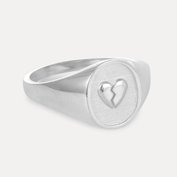 Broken Heart Signet Ring