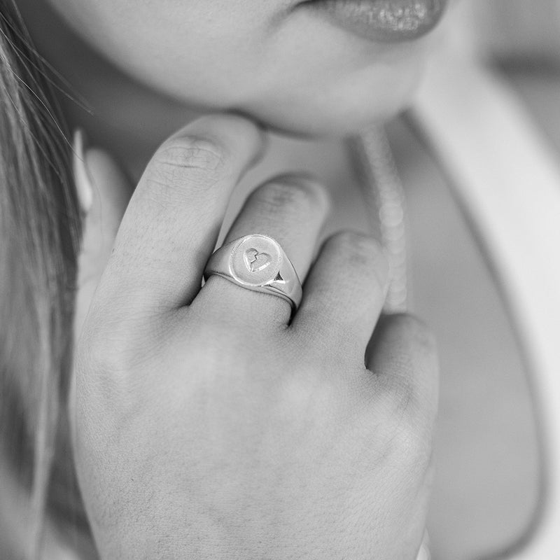 Broken Heart Signet Ring